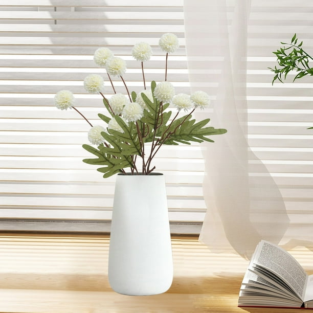 Juego de 4 flores artificiales de seda de 5 cabezas de cebolleta y crisantemo | Plantas suculentas de plástico | Tallos suaves y flexibles | Decoración para bodas en interiores | Arreglo de mesa e