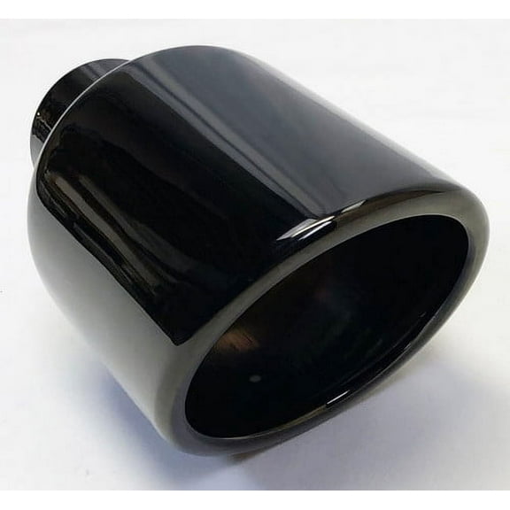 Exhaust Tip 2.50 Inlet 4.50 X 7.75 WRAM-45075-250-BC-SS Black Chrome 304 Stainless Slant Wesdon Exhaust Tip