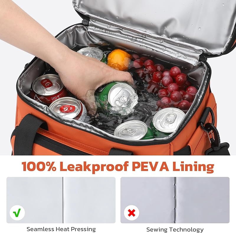 Maelstrom Lunch Box, 20L Insulated Lunch Bag for Men Women, Expandable Double Deck Leakproof Cooler Bag with 6 Pockets, Reusable Lunch Tote Bag for Work, Picnic