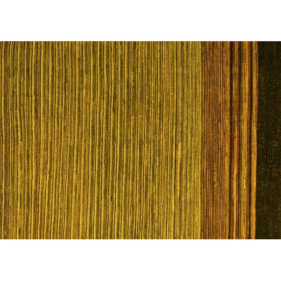Ahgly Company Indoor Rectangle Abstract Yellow Modern Area Rugs, 5' x 8'