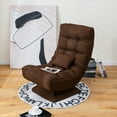 thumbnail image 2 of Costway 360° Swivel Floor Chair 5-Level Adjustable Lazy Chair w/ Massage Pillow Brown, 2 of 10