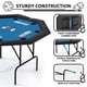 thumbnail image 5 of Yeshouse mesa de póker plegable octogonal de 47" para 8 jugadores, con portavasos y rieles acolchados resistentes al agua, mesa portátil ideal para juegos de cartas y noches de juegos en casa, 5 of 8