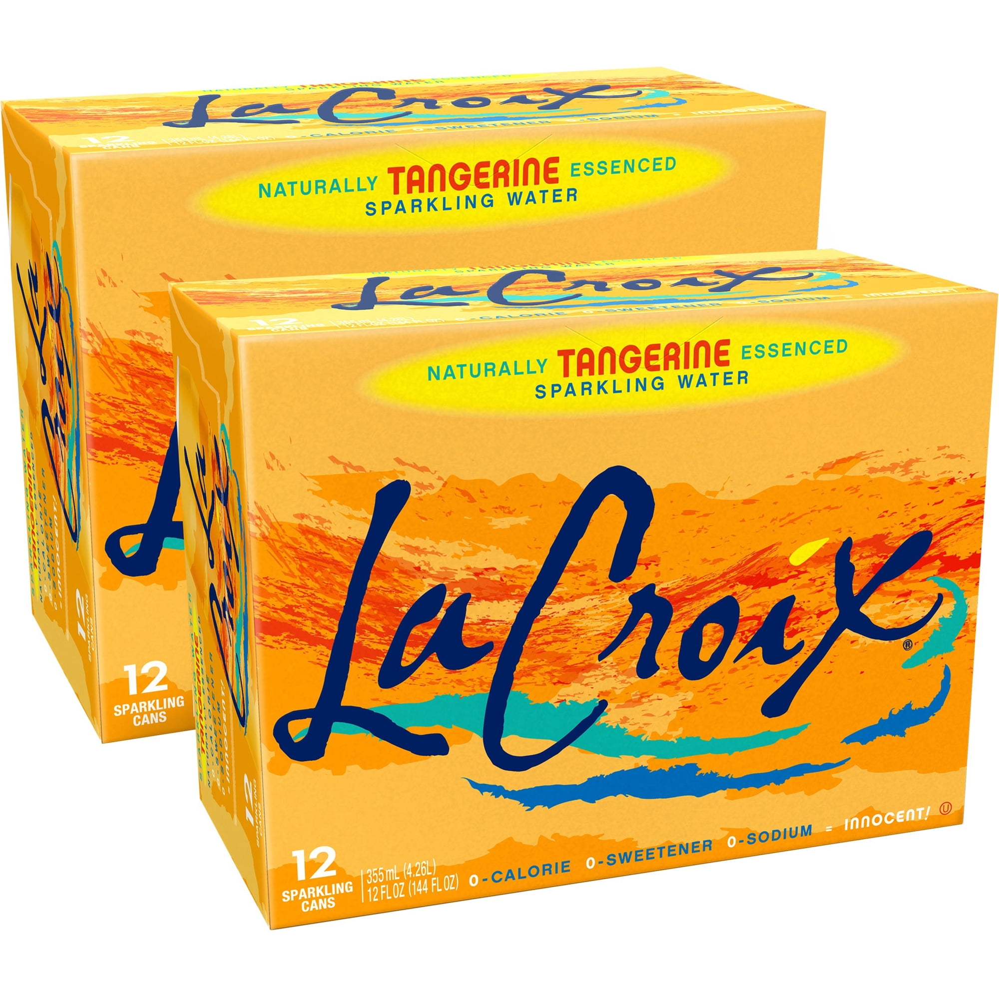 LaCroix Sparkling Water, Tangerine- 2/12 packs 12 oz