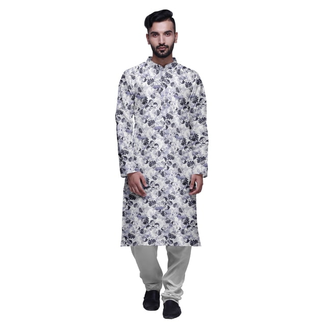Atasi Ensemble Kurta-Pyjama Long en Coton pour Hommes, Kurta-Pyjama Décontracté de Designer, Vêtements