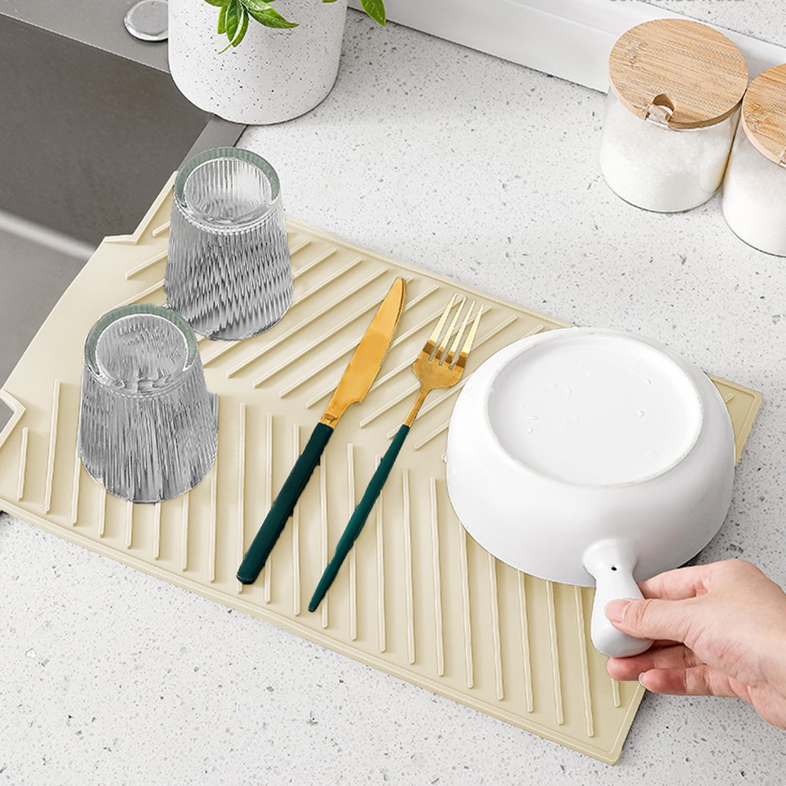Bdfzl Silicone Draining Board Mat Folding Draining Mat Large Draining Pad Drainer Mat Pot Mat Dishwasher Safe Trivet Mat