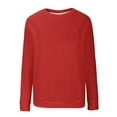 thumbnail image 5 of lcziwo Chandails en Molleton à Col Rond pour Femmes Automne Hiver 2024, Chemise Décontractée à Manches Longues, Haut Ample Sans Capuche, Rouge, TG, 5 of 5