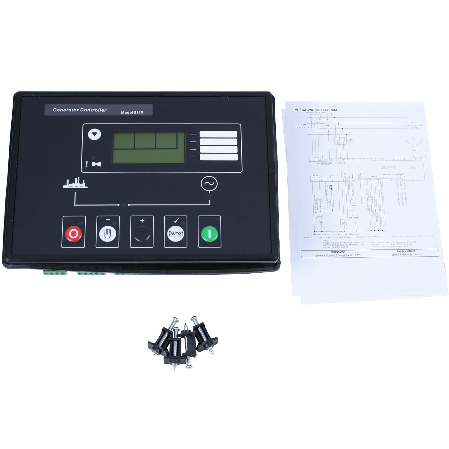 Generator Controller DSE5110 Generator Electronic Controller Module Control Panel LCD Display Manual Start & Stop Module 