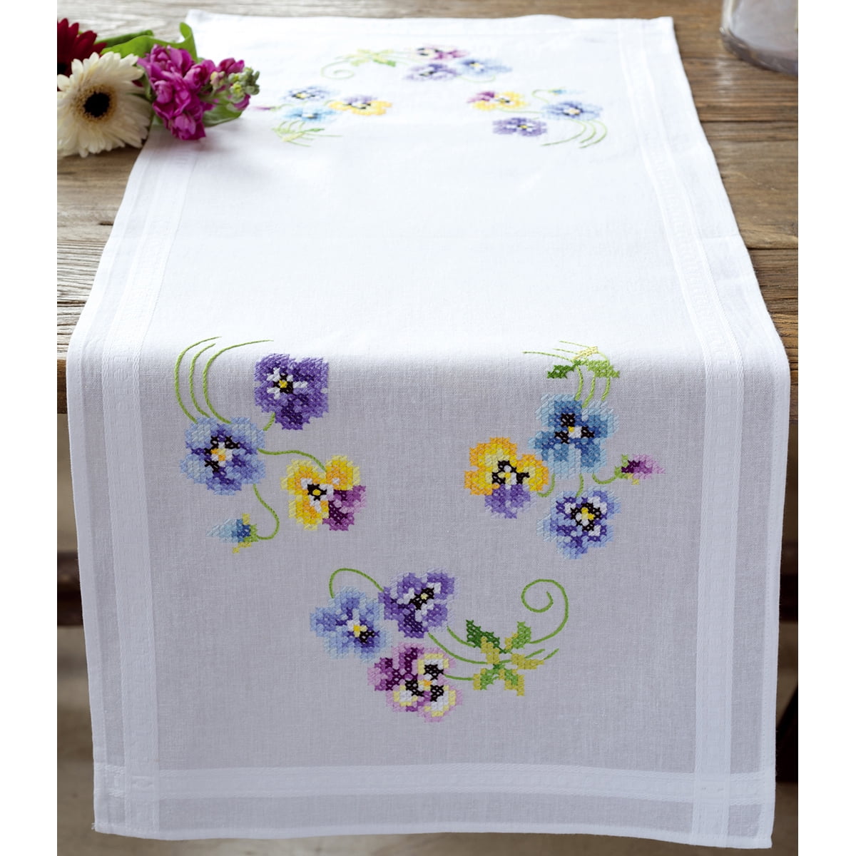 Black Embroidered Louis Vuitton Table Runner