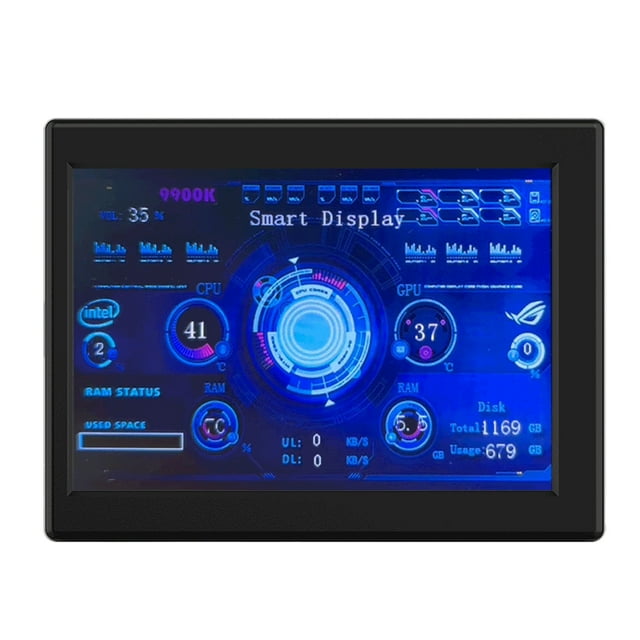 Riwcyla 3.5 Inch IPS Monitor Display Computers Monitor CPU GPU Monitoring Sub,Screen ABS Housing Support DIY Theme Editing Free Software Upgrade