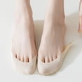 thumbnail image 6 of 5 Pairs Ultra Low Cut Liner Socks for Women No Show Toe Topper Liner Sock with Sling Back for Women, Sling No Show Padded Half Sock for Heels Dress Shoes Complexion, 6 of 7