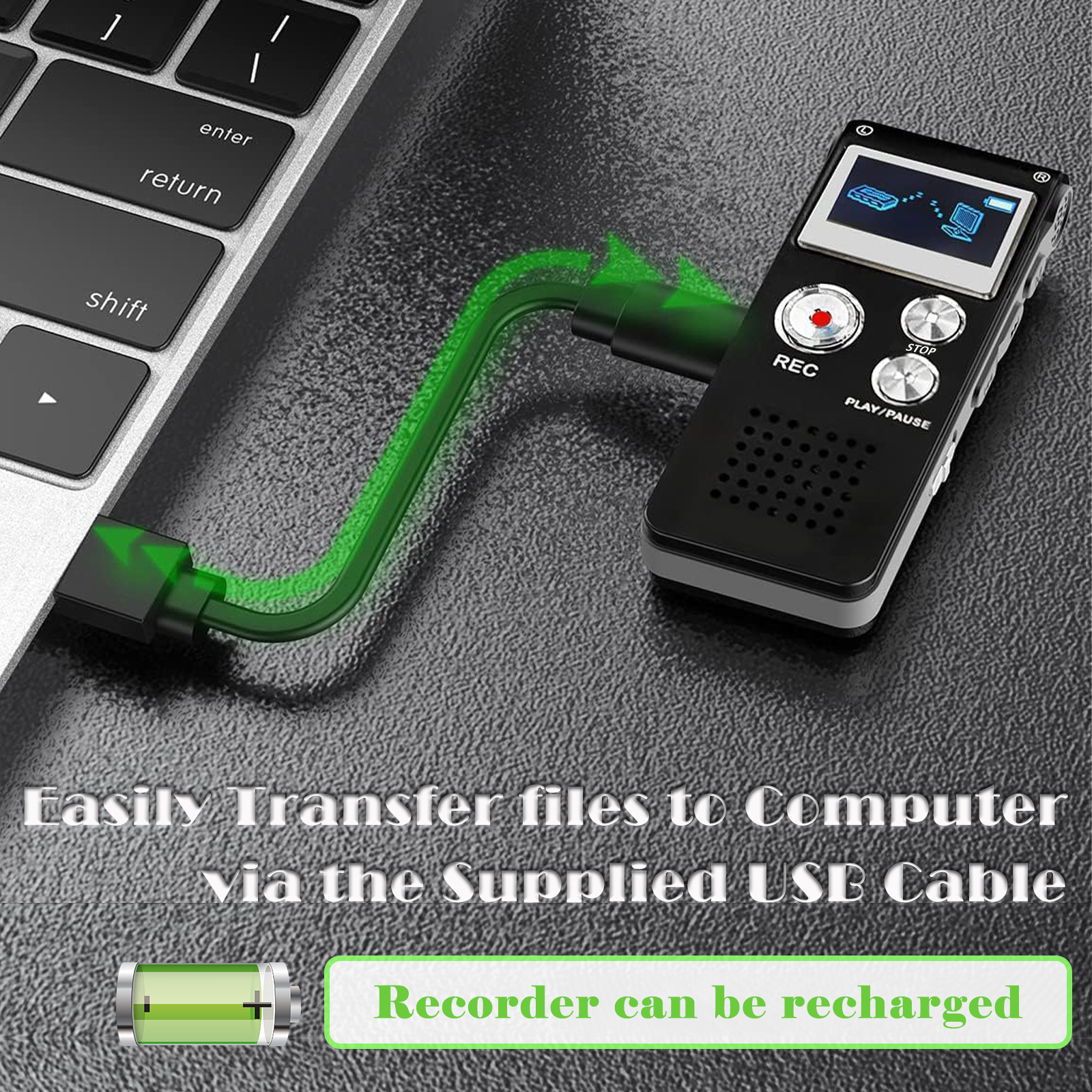 RONY 64GB Digital Voice Recorder with A-B Repeat photo 7