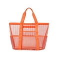 thumbnail image 2 of Women mesh beach bag Large foldable toys pool shoulder bag Vacation tote bag with zipper pocket for picnic, 2 of 6