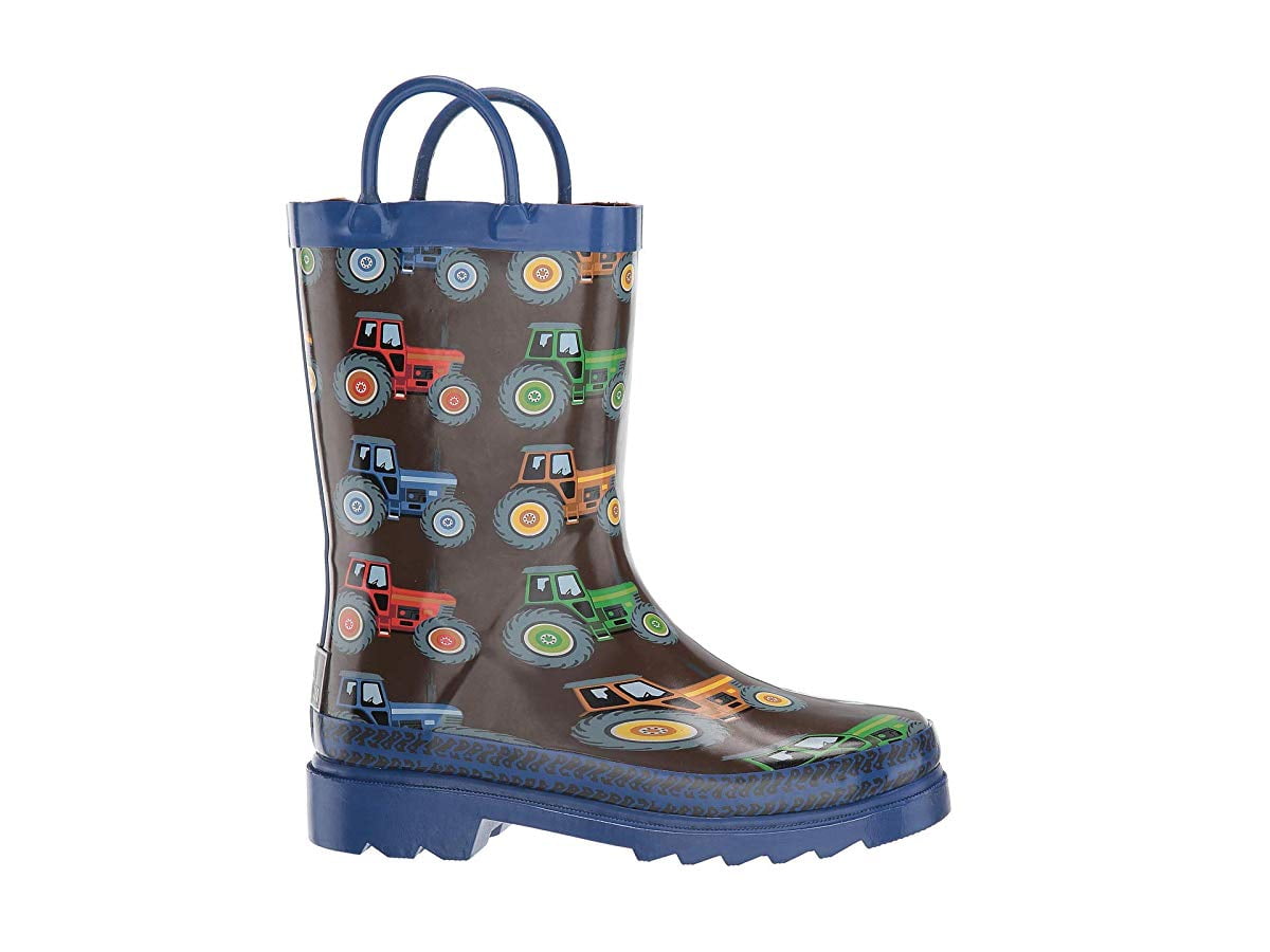 Double Barrel 58162M Boys Kye Tractor Rain Boots, Multi Color Medium