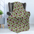 thumbnail image 4 of Ladybugs Soft Flannel Fleece Blanket, Ecological Fresh Leaves and Ladybugs Doodle Style Animals and Plants Pattern, Cozy Plush for Indoor and Outdoor Use, 50" x 60", Green Black Red, by Ambesonne, 4 of 5