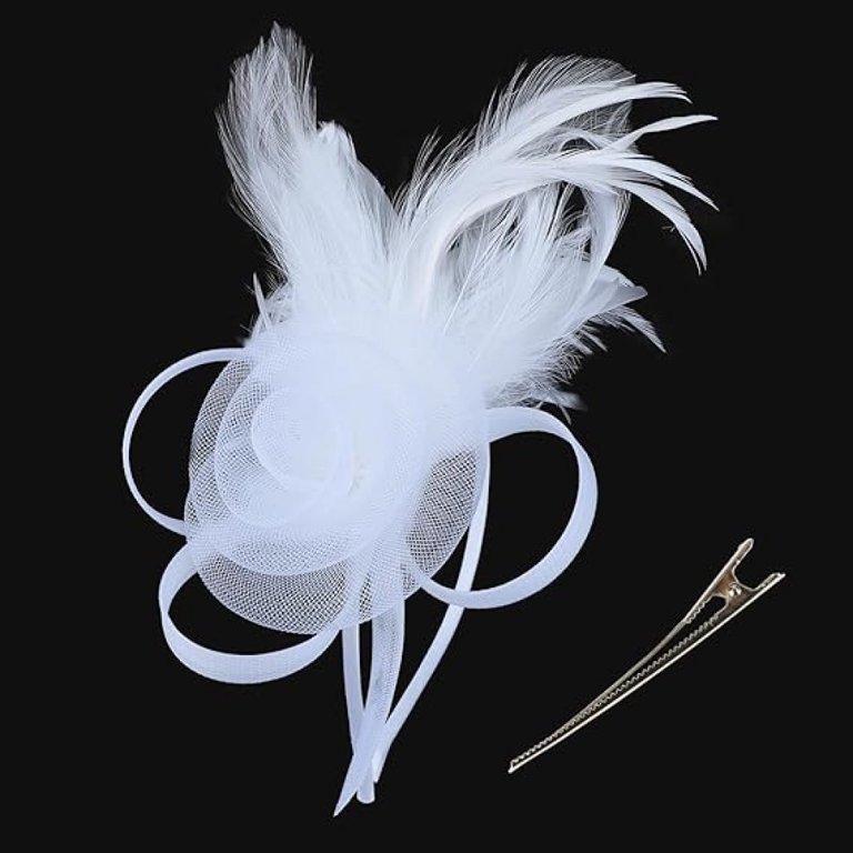 New mesh feather bridal headpiece retro elegant women display picture 1