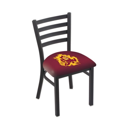 Bar Furniture Nj L00418 Black Wrinkle Arizona State Stationary Chair with Ladder Style Back and Sparky Logo by the Holland Bar Stool Co. ()