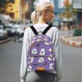 thumbnail image 7 of FORMRS Mini Backpack Purse for Women Quilted Travel Daypack Casual Shoulder Bag, Halloween Ghosts Purple, 7 of 7
