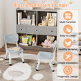 thumbnail image 2 of JoanKaren Kids Chair Set of 2,3 Level Height Adjustable Plastic Toddler Chairs for Children Boys Girls Age 2-6,Home, Classroom, Nursery Use,Grayish Blue, 2 of 8