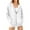 White, variant on Women's Zip Up Hoodies Plus Size Drawstring Long Sleeve Solid Color Sweatshirts Fall Winter Fashion Casual Hooded Jacket