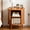 Honey Walnut, variant on Fluted Nightstands Set of 2: Mid Century Modern Side Table with Charging Station, Sliding Door & Adjustable Shelf, Round Wood End Table with Drawer for Small Space, Living Room, Bedroom