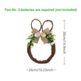 thumbnail image 3 of YOHAVEN 15x11 In Easter Bunny Floral Egg Wicker Wreath, Rustic Wood And Plastic Mixed Construction, Battery-Powered Lights Option, Indoor Outdoor Spring Door Table Decor, Lightweight Reusable Gift, 3 of 5