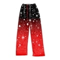 thumbnail image 4 of Women's Casual Christmas Printed Plush Pants, Full Length Long Trousers for Winter Wear, Soft and Warm Fleece Material with Festive Design for Women,Red,XS, 4 of 6