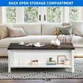 thumbnail image 3 of Dextrus Farmhouse Coffee Table with Storage, 2-Tier Storage Open Shelf Rustic Living Room Tables, White & Black, 3 of 8