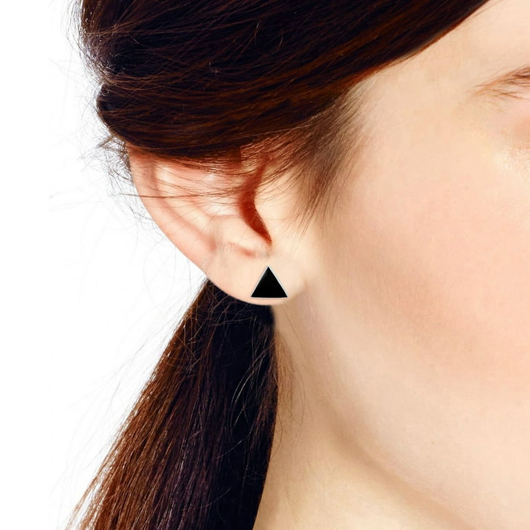 Plain black 2024 stud earrings