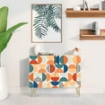 thumbnail image 2 of PixonSign Sideboard Buffet Cabinet, Kitchen Storage Cabinet with 2 Doors, Orange & Blue Retro Polygon Pattern, Cupboard Console Table for Dining Room - 35" L x 18" W x 29" H, 2 of 5