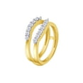 thumbnail image 2 of Round White Cubic Zirconia Curve Enhancer Guard Ring in 10k Yellow Gold Ring Size - 7, 2 of 3