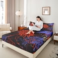 thumbnail image 4 of Castle Fairy Red Spider Lily Twin Sheet Sets 3pcs for Boys Girls,Chic Floral Blossoms Twin Fitted Sheet Microfiber,Exotic Style Breathable Flat Sheet,Luxury Bedroom Decor, 4 of 7