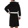 thumbnail image 2 of Men Fleece Hooded Bathrobe Soft Night Robe Dressing Gown Sleepwear Plus Size, 2 of 3