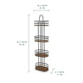 thumbnail image 3 of Mueble Para Baño Estantería Almacenamiento Para Baño de 4 Niveles Organizador De Baño Metalico Negro Mate con Madera Acacia, 3 of 10