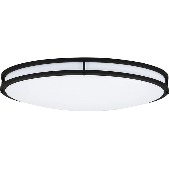 Designers Fountain 24 in. Mid-century Matte Black Selectable CCT Integrated LED Flush Mount for Kitchens