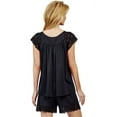 thumbnail image 2 of Women's Shadowline 74150X Plus Twilight Nylon Tricot Short PJ Set (Black 1X), 2 of 3