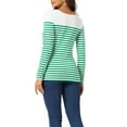 thumbnail image 3 of INSPIRE CHIC Blouse pour Femme à Rayures à Blocs de Couleur à Manches Longues T-Shirt Décontracté TG Blanc Vert, 3 of 6