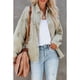 thumbnail image 5 of Abrigo informal de mujer de gran tamaño, chaqueta desgastada verde claro, con cuello vuelto, botonadura sencilla, bolsillos y mangas largas, 5 of 8