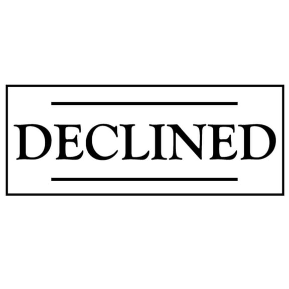 Printtoo Declined Self Inking Rubber Stamp Pre-Inked Office Stamp- Home Office Business Stationery, 47 x 20 mm Black