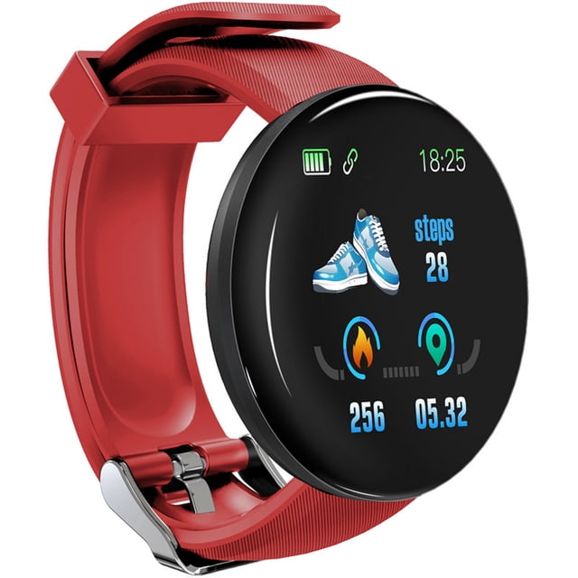 Sidaley reloj inteligente de plástico de 1,3 pulgadas, redondo, alimentado por batería, frecuencia cardíaca, presión arterial, recargable, compatible Type3 NO3