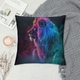 thumbnail image 2 of Orinice Lion Graphic Decorative Throw Pillow Cover for Home Couch Living Room Bed Sofa - Short Plush Material, Invisible Zipper Closure, 1PC 12x12in, 2 of 5