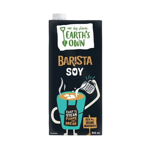 Barista édition Soya Earth's Own 946ml, Earth's Own So Nice Barista édition Soya. , boisson alternative de soya, de longue conservation , à base de plantes, sans produits laitiers, fabriqué au Canada