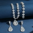thumbnail image 5 of Faty-T Wedding Jewelry Set Rhinestone Necklace Earrings Bracelet Sets Prom Formal Costume Jewelry for Women and Brides, 5 of 15