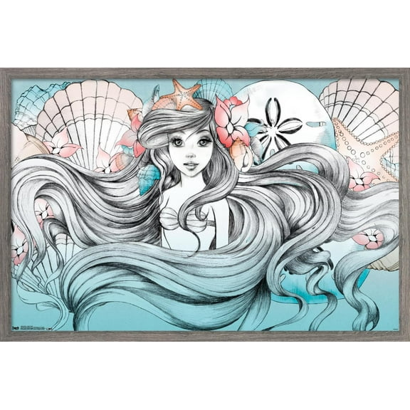 Disney The Little Mermaid - Ariel - Land or Sea Wall Poster, 22.375" x 34", Framed