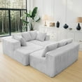 thumbnail image 3 of SOULART 130" Grey U L-Shaped Modular Cloud Couch, Sectional Sofa with Chaise – No Assembly, 5-Seater, Corduroy ，Boneless sofa,, 3 of 13