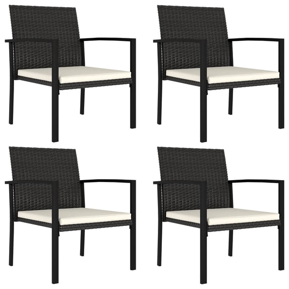 Charmma Patio Dining Chairs 4 pcs Poly Rattan Black