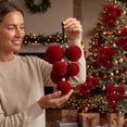 thumbnail image 4 of SHENGXINY Christmas Balls, 24 Pack Velvet Flocked Plastic Christmas Tree Ornaments for Tree Indoor Party Christmas Decorations, 4 of 7