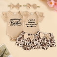 thumbnail image 6 of mgoYE Baby Girl Clothes Newborn Baby Girl Summer Clothes Infant Floral Print Outfit Romper+Dress Set Cute Baby Girl Outfits(Khaki,12-18 Months), 6 of 7