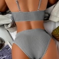 thumbnail image 4 of Afdoent Women's Bikini Sets Women High Waisted Bikini Push Up Two Piece Swimsuits Vintage Retro Ruched High Waist Print Bikini Set 2026 Retro Swimsuit, 4 of 5