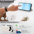 thumbnail image 3 of Wallet Case for Google Pixel 10 / 10 Pro / 9 / 9 Pro, Flower PU Leather Durable Phone Case Kickstand Flip Case with Card Slots Wrist Strap Pattern Magnetic Closure Protective Case - B, 3 of 9