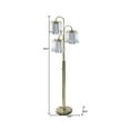 thumbnail image 3 of 63" Gold Three Lights Candelabra Floor Lamp With Clear Faux Crystal Shades, 3 of 6
